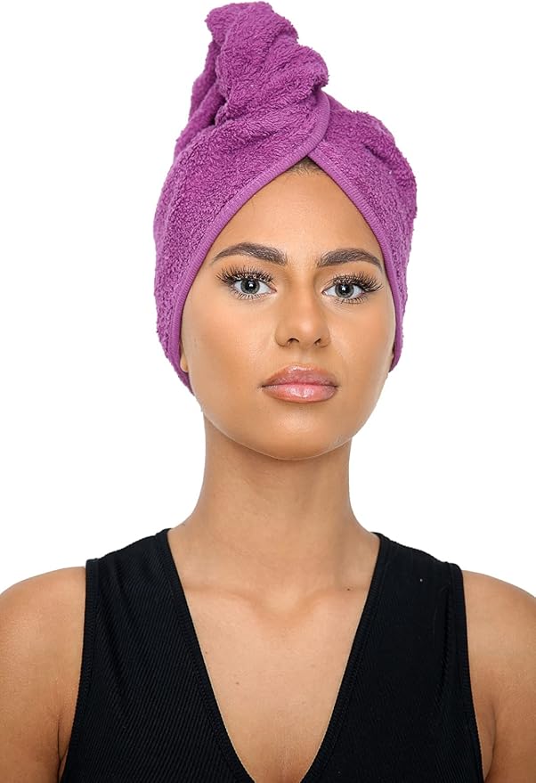 Sapphire Collection Hair Drying Towels, 100 Pure Terry Towel Cotton