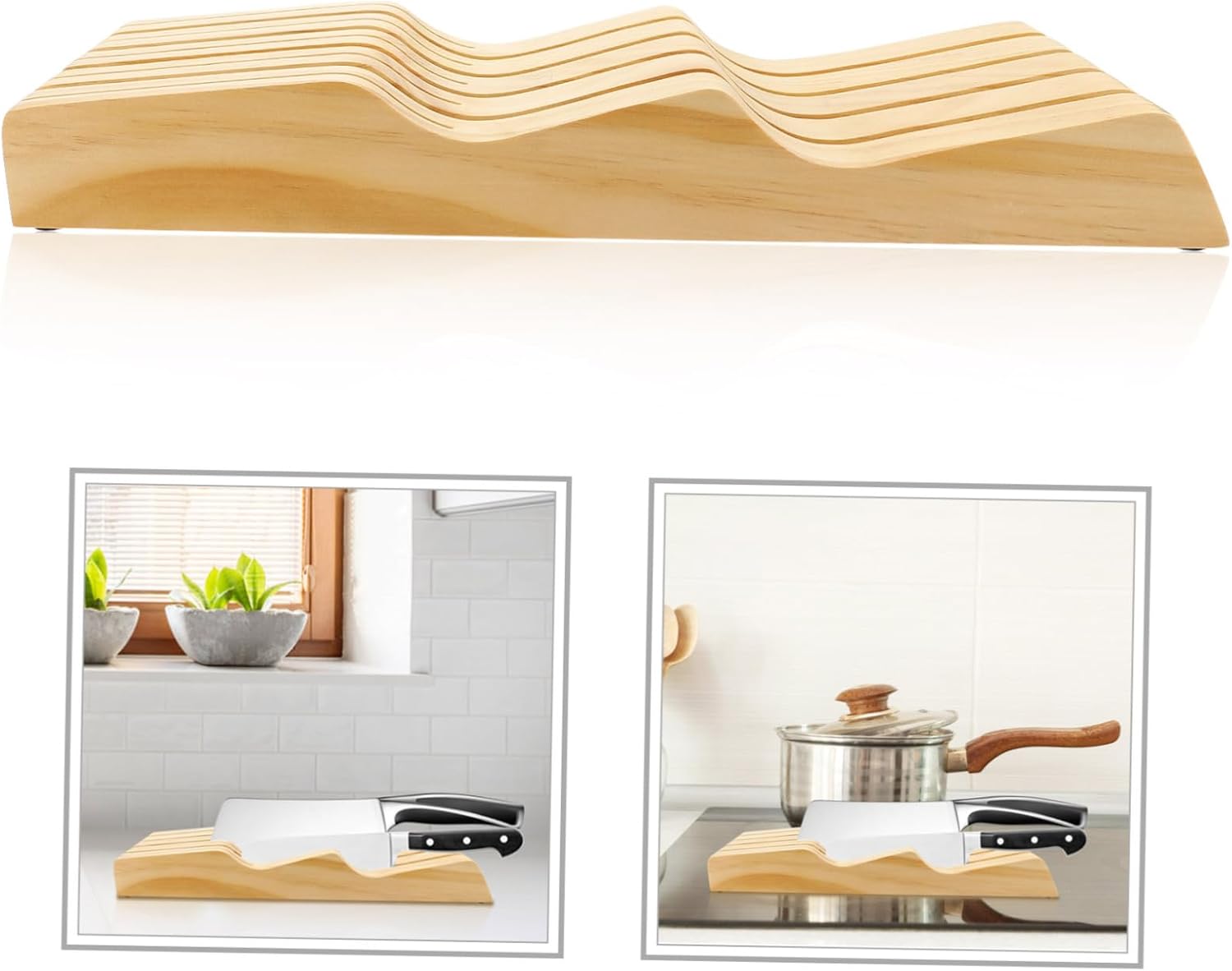 1pc Knives Storage Holder Sturdy Knife Rack for Kitchen Organization Space-saving for Home and Restaurant Use Keeps Countertop Clutter