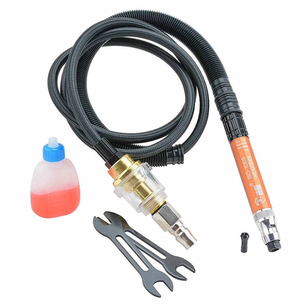 Pneumatic Air Die Grinder Grinding Polishing Buffing Tool Machine for Deep Hole Bore(Orange)