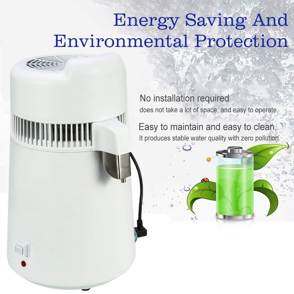 Destilador De Agua De 6 L, 900 W, 1,3 L/H, Para Encimera De Casa, Acero Inoxidable, Purificador Interno De Filtros De DestilacióN De Agua Pura, Sin Bpa, Para Uso DoméStico En Laboratorio
