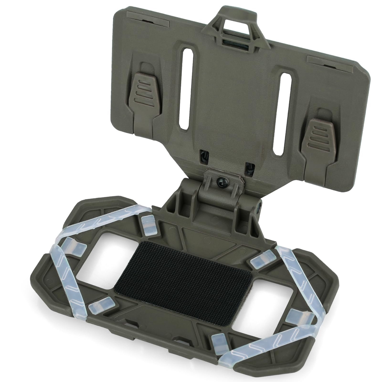 Tactische Molle Telefoon Houder Mount Plaat Carrier Vest Bijlagen, Opvouwbare Universele Tactische Borst Plaat Carrier Telefoon Houder Mount voor Screen Size 4.7-6.7, Zwart, Eén maat