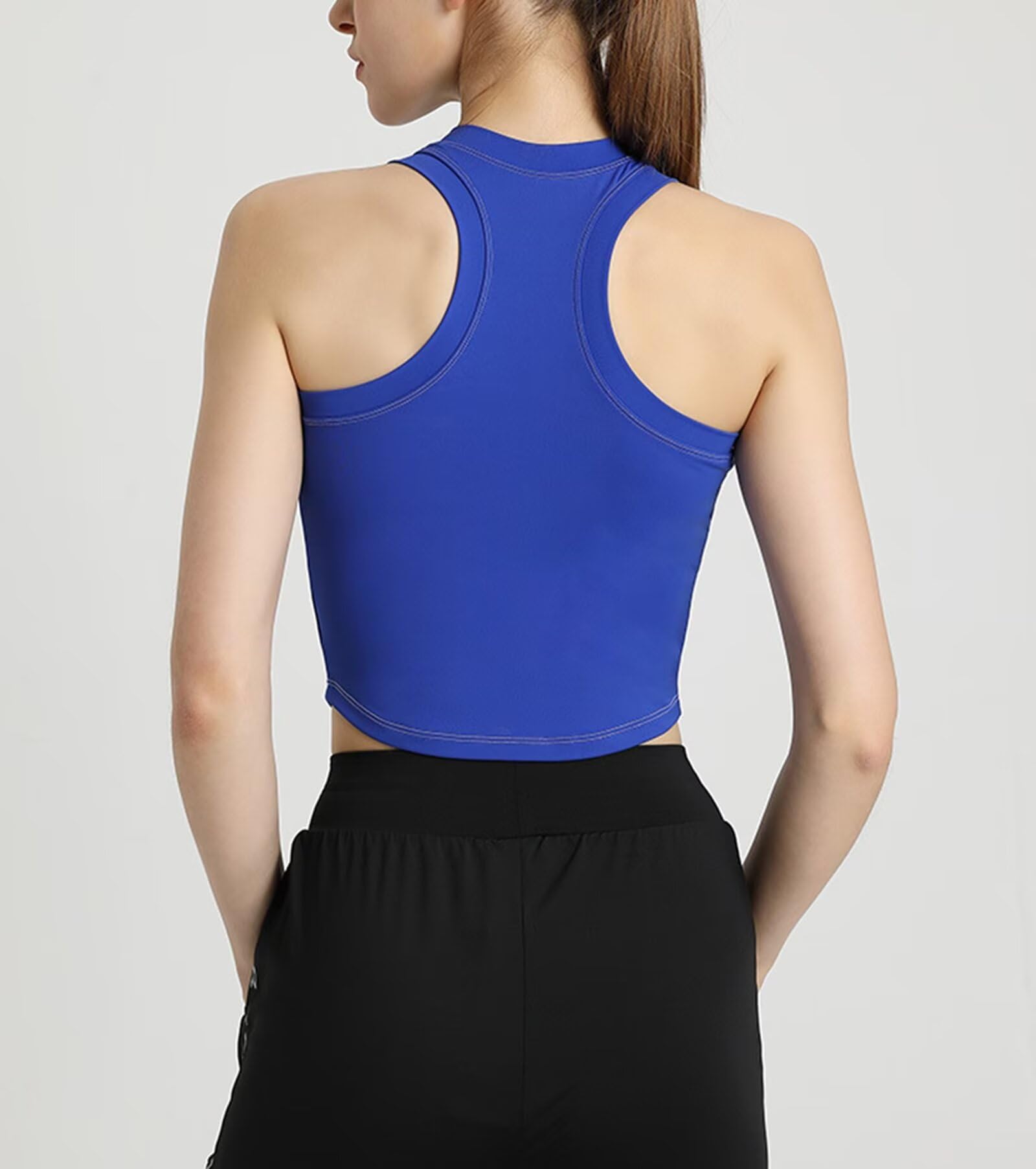 Rivccku Camisetas de Yoga para Mujer con Brasier Integrado para Entrenamiento,Gimnasio,Chaleco Deportivo Camiseta de Tirantes