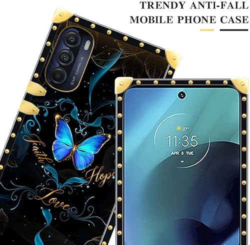 Miniatura 2 de YiXinBB Funda compatible con Motorola Moto G Stylus 2022 4G5G, J Faith Hope Love Butterfly de lujo, elegante, suave, TPU a prueba de golpes,