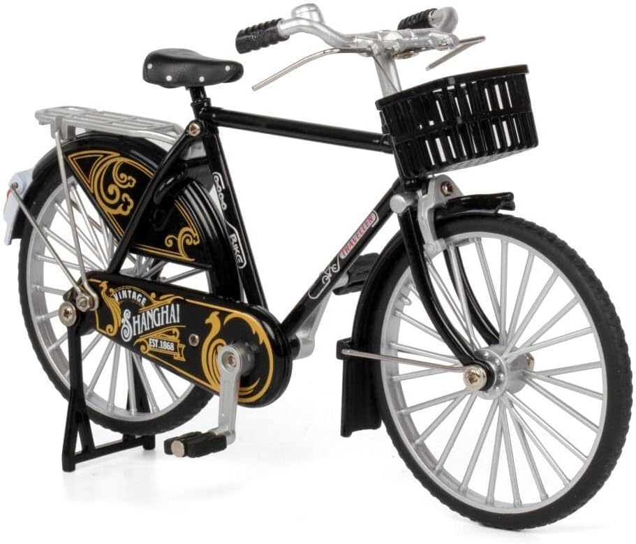 1:8 Scale Die-Cast Alloy Mini BMX Mountain Bike Finger Bicycle Model Toy Desktop Decoration Crafts for Cycling Lovers Bike Racers Athletes Children Boys and Girls (Black)