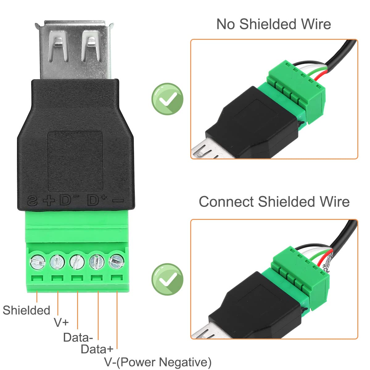 BIlinli USB 2.0 Tipo A Maschio/Femmina A Vite 5P Con Connettore - Foto 8