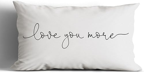 huester Love You More - Funda de cojín decorativa de 12 x 20 pulgadas, para sofá, cama, decoración del hogar, dormitorio, sala de estar, aniversario