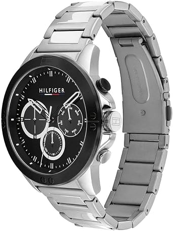 Tommy Hilfiger Men's Quartz Multifunction Stainless Steel and Link Bracelet Watch, Color: Silver (Model: 1791890)