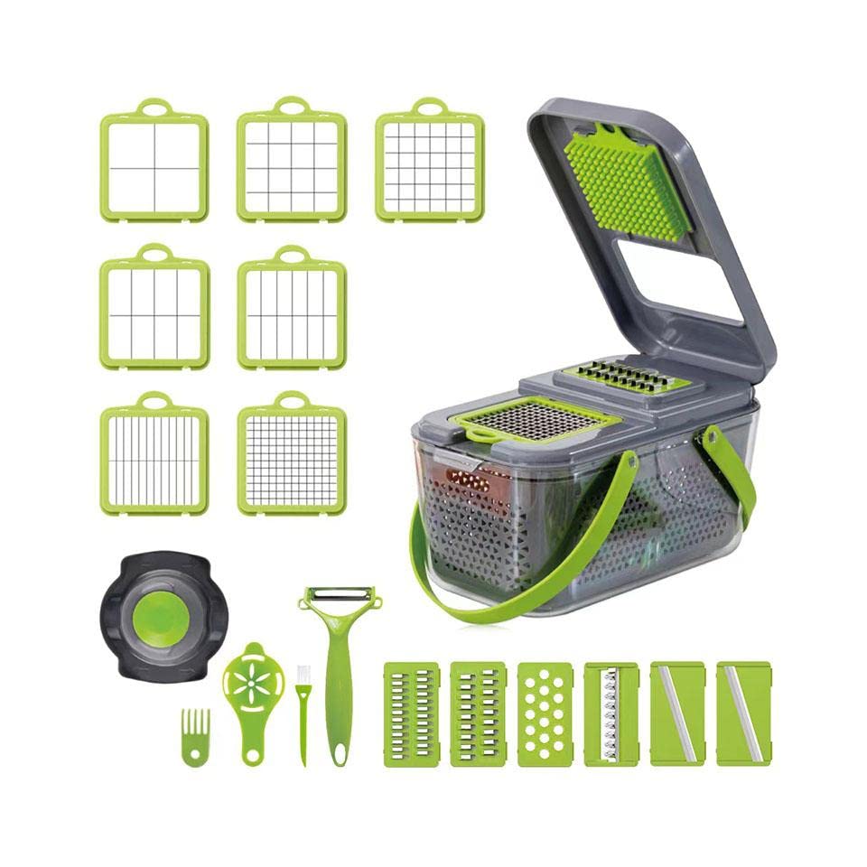 Gemüseschneider, Käsereibe, Aufbewahrungsbox, Karotte, Kartoffel, Allesschneider, Obst, Küche, manuell, Chopper-Gadgets