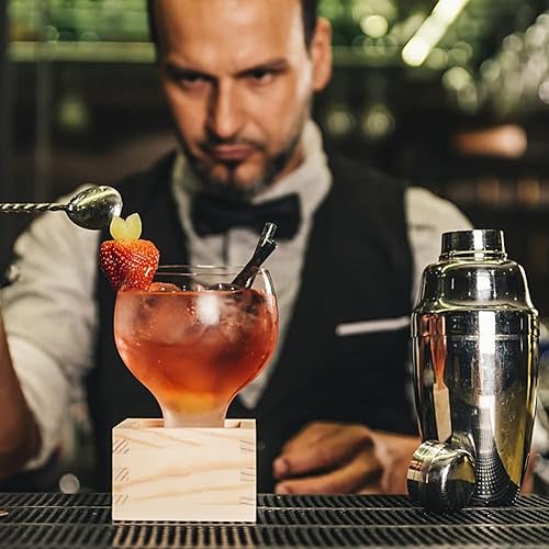 Miniatura 6 de UNISWEET Juego de coctelera de acero inoxidable mezclado para bebida barman profesional con colador integrado jigger de doble cara cuchara de bar