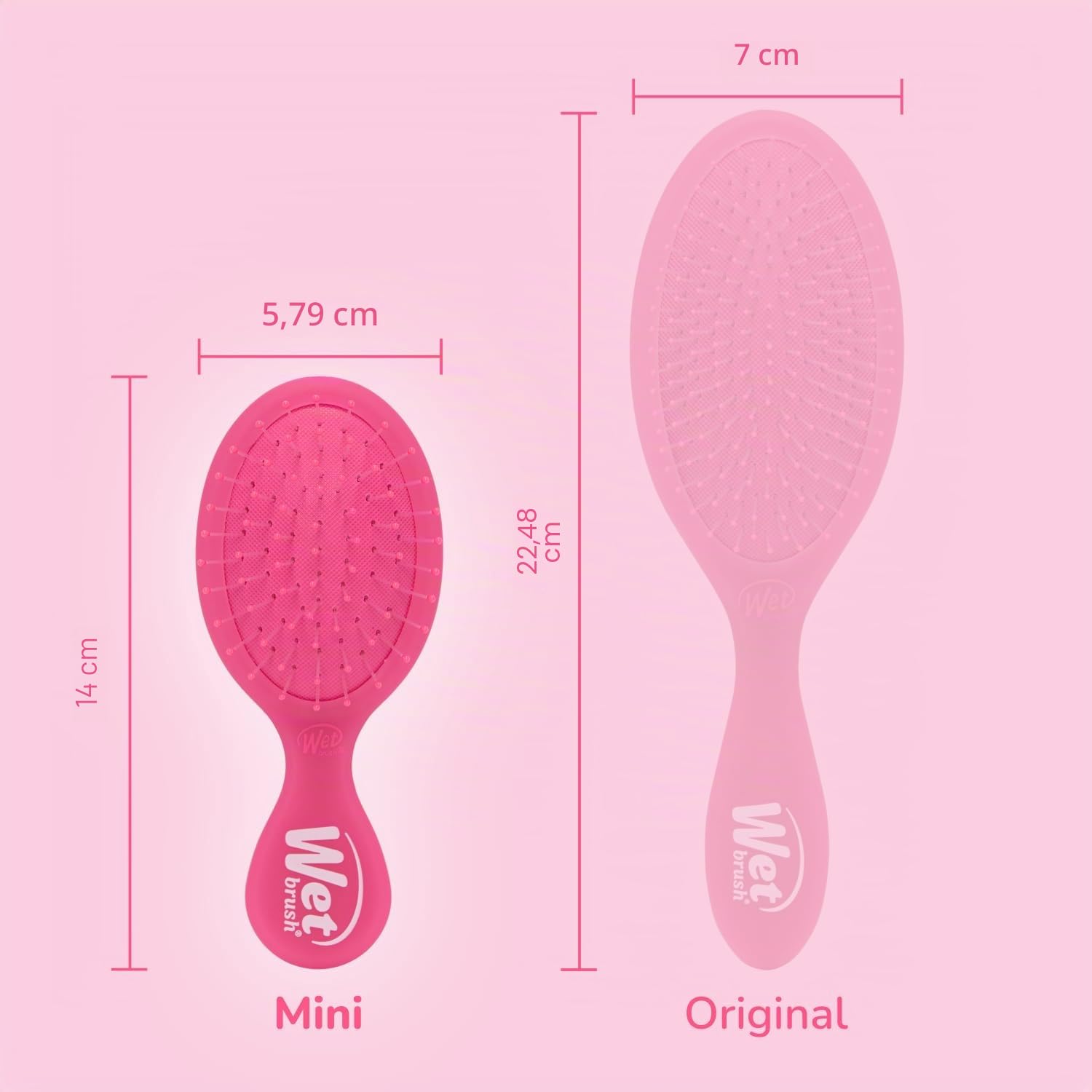 Wet Brush Mini Entwirr-Bürste, Pink Frost – Entwirr-Bürste für unterwegs – Ultra-weiche IntelliFlex-Borsten gleiten mühelos durch Knoten – Schmerzfrei – Für alle Haartypen