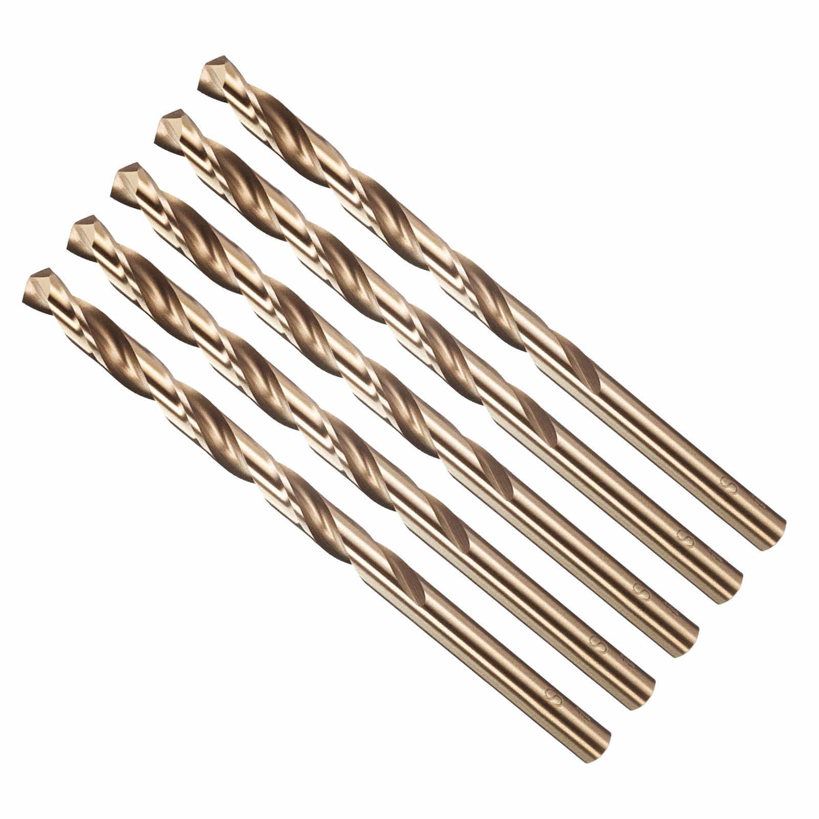 CoCud 5.4mm Drill Bit, #3 Cutting Diameter, 4341 HSS Number Jobber Bits Gold Finish 135° Cutting Angle