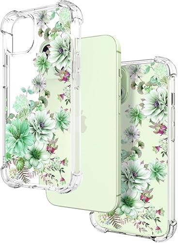Miniatura 3 de Funda para iPhone 15 con diseño floral, bonita y transparente, para mujeres y niñas, compatible con iPhone 15, diseño de dalias maravillosas, color