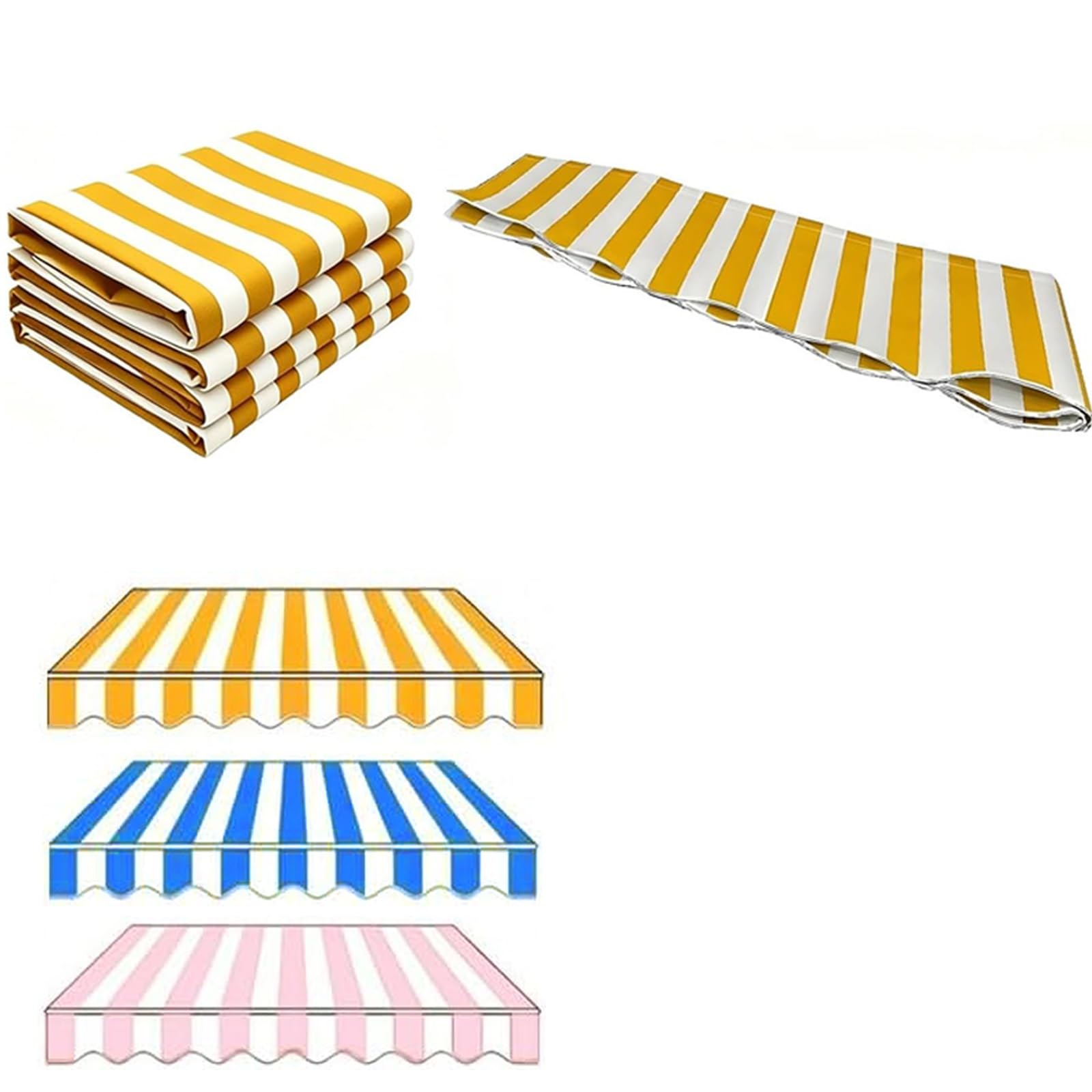 ROFBIHG Retractable Awning Replacement Fabric, Patio Sun Shade Canopy Top Cover Replacement Awning Cloth, Waterproof Canvas Outdoor Shelter for Garden Yard Outdoor(Yellow,4.5x3.5m(14.7x11.5ft))
