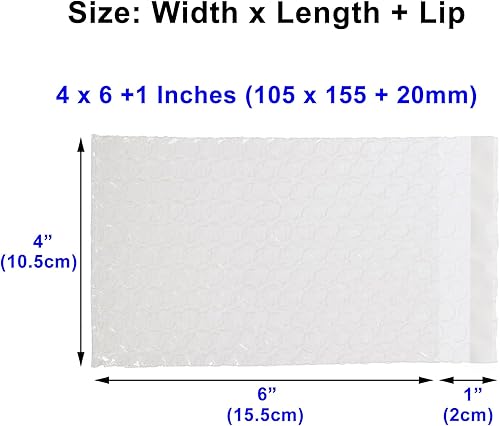 Miniatura 7 de TOJYXSY Bolsas de Burbuja Transparentes 100 PCS 3" x 3.5"+1" Pulgadas (8 x 9+0.8in) Lisas en ambos lados Bolsas de Embalaje de Plástico Sellado