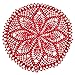 BIBITIME Kitchen Crochet Table Doilies Vase Mats Round Flower Doily Handmade Placemats (15 inches to 16 inches-2PCS, Red)