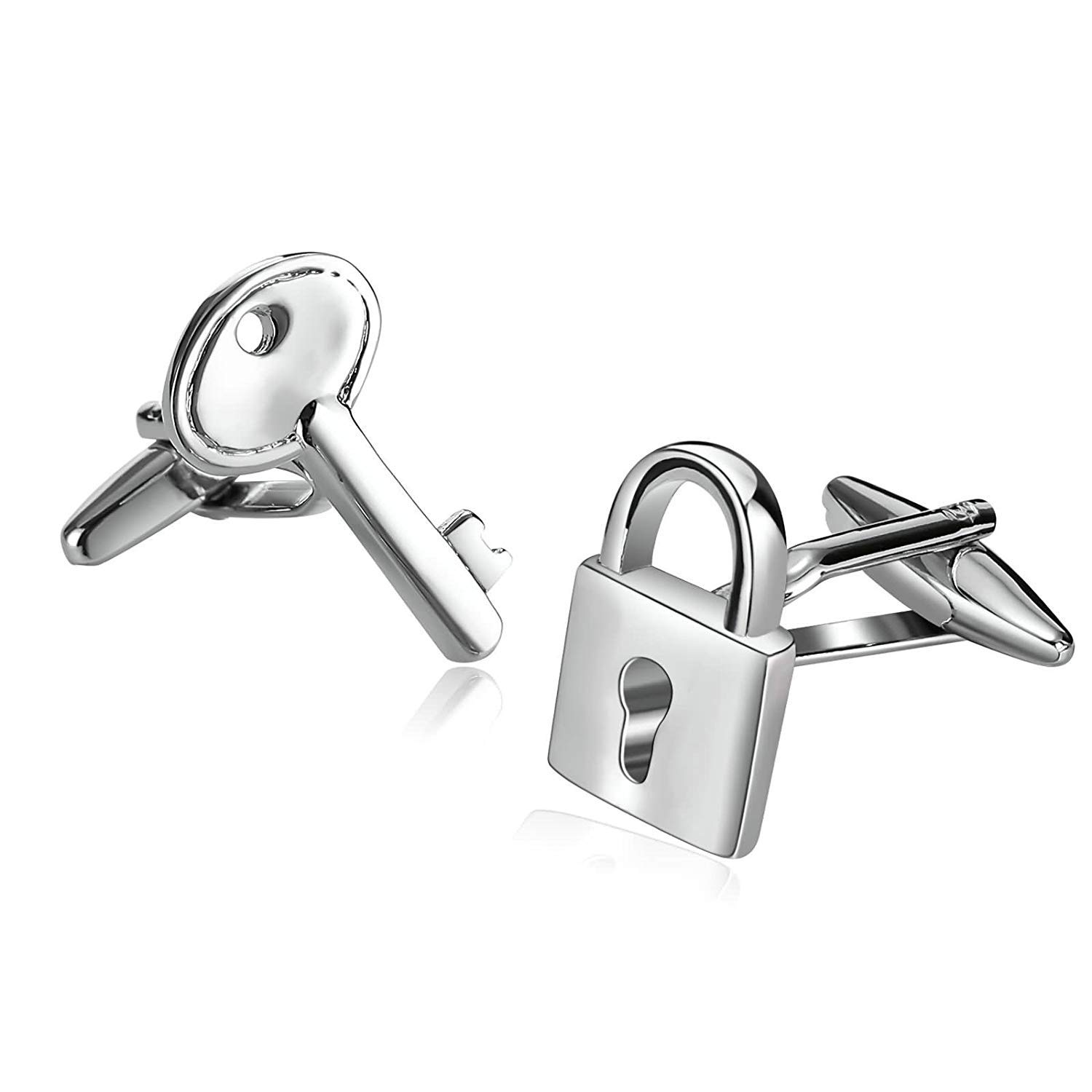 Zivom® Glossy Lock & Key Silver Office Formal Shirt Blazer Cufflink Pair Men Gift Box (B07HL7JSLY) Amazon Price History, Amazon Price Tracker