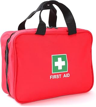 Red First Aid Bag Empty Travel Rescue Pouch Medical Bags First Responder Storage Compact Survival Medicine Emergency Bag for Car Home Office Kitchen Sporting Outdoor Zipper MHS