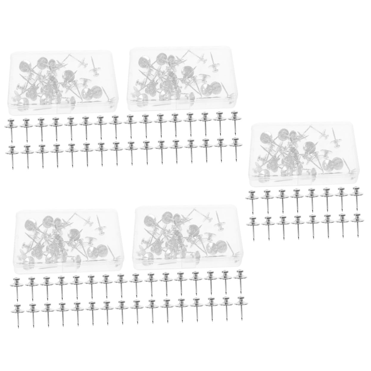 HOMSFOU 5 Sätze Reißzwecke Aus Metall Stifte Für Korktafel Korkplatte Stecknadeln Für Die Karte Bulletin Stecknadeln Für Die Wand Pushpins Für Cork Board Zinklegierung Silber 30 Stück * 5