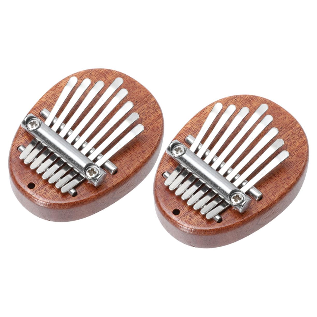 SUPVOX Stainless Steel Solid Wood 8 Tone Mini Thumb Piano Portable Music Instrument Perfect Present for Music Lovers