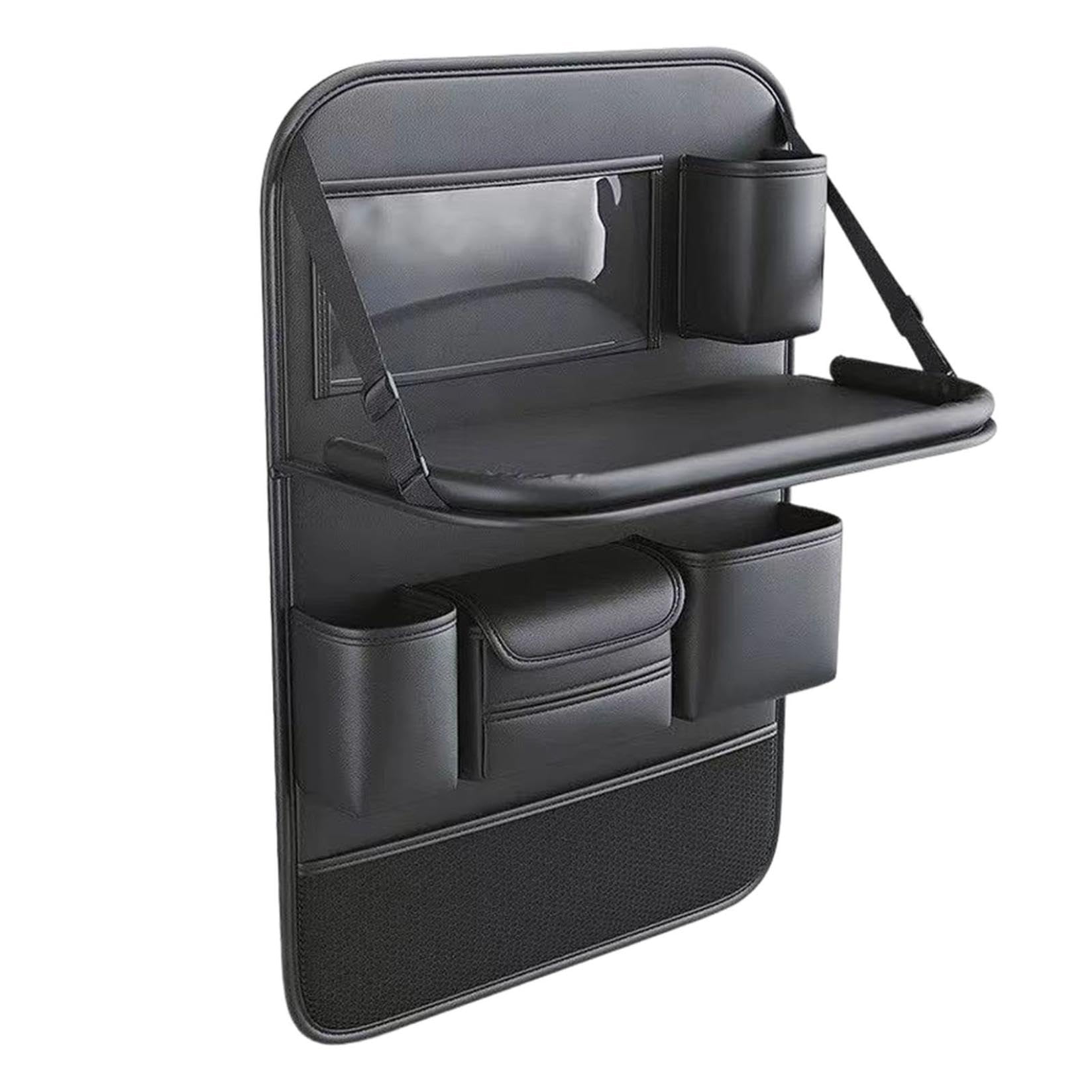 Car Seat Tray, Foldable Back Seat Organiser, Black