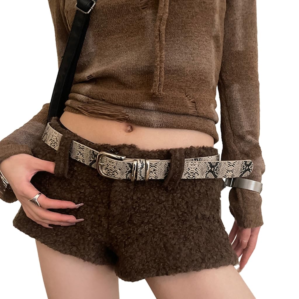 Kadsxiya Unisex Kids Snakeskin Pattern Modern Skinny Belt Jeans Waistband Snakeskin Style Leopard Print Belt Waistband For Street Player Country Girls, As Derailed Discription