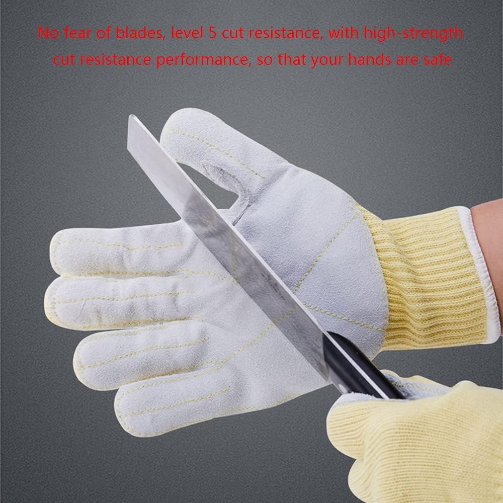 Gloves Winter Waterproof Work Gloves, Leather Thickened Gloves, High-Grade Grip, Multi-Purpose for Warm Outdoor Cold Weather Garden