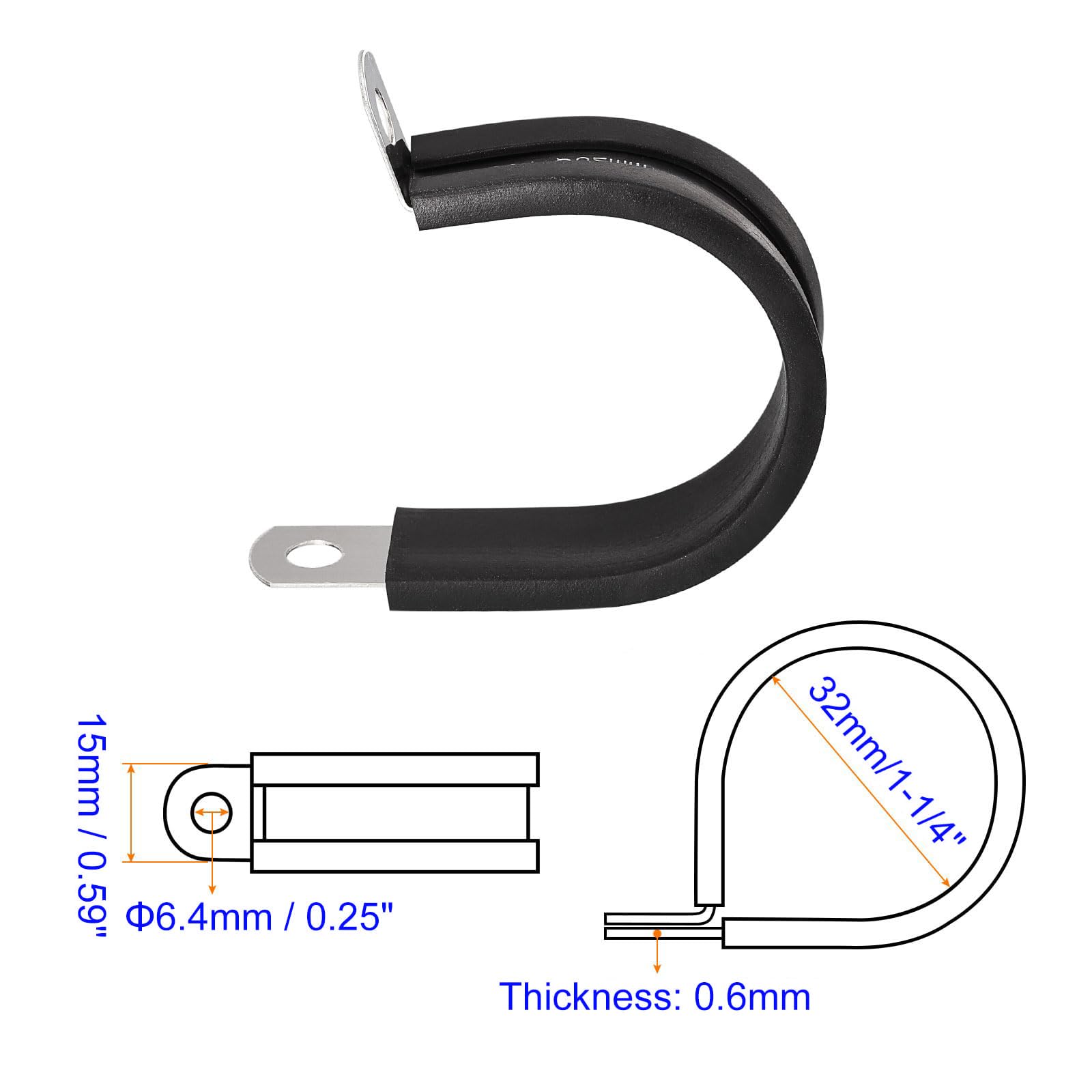 Unifizz 6Pcs 1-1/4 Inch(32mm) Cable Clamp - Image 2