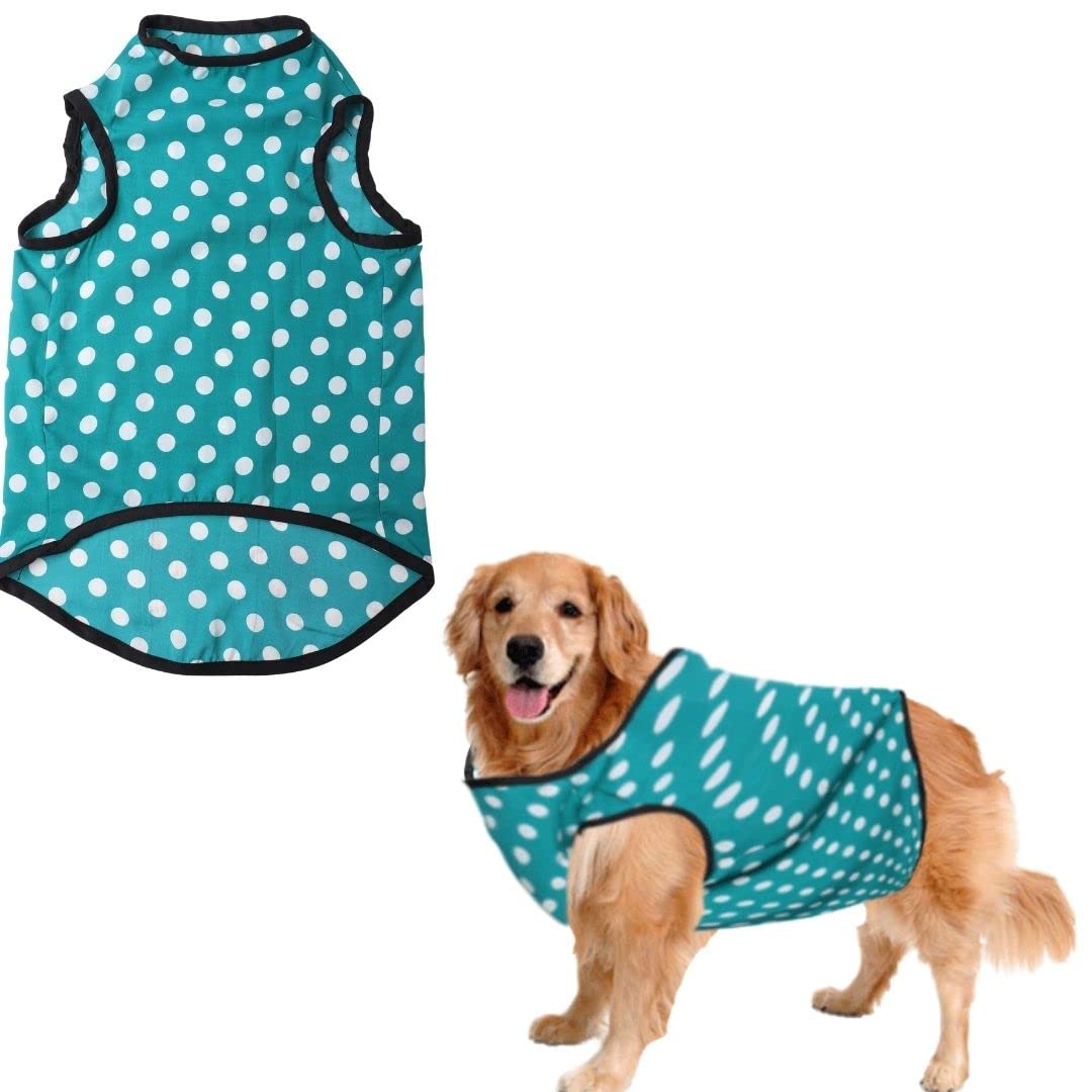 Sage Square Funky Soft Material Dog T-Shirt | Cool/Funky Print Pet | Soft Light Weight | Comfortable & Breathable Dog Clothing | Trendy Vest Outfit (Polka Sky Blue) (XXSmall - 10inch) (B0B71L5PVJ) Amazon Price History, Amazon Price Tracker