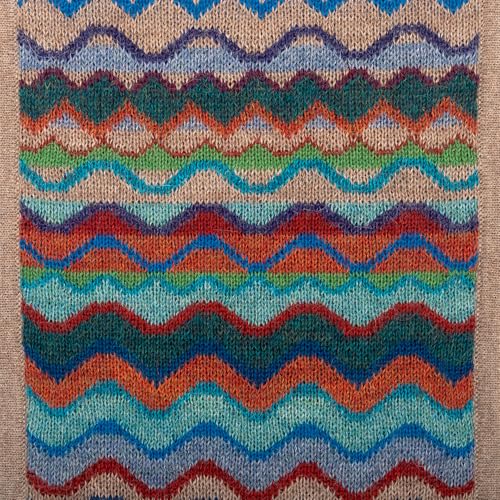 NOVICA 100% alpaca scarf, 'Zigzag Terra'4