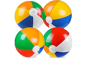 4 Pack 20" Inflatable Kids Pool Balls for Swimming Pool