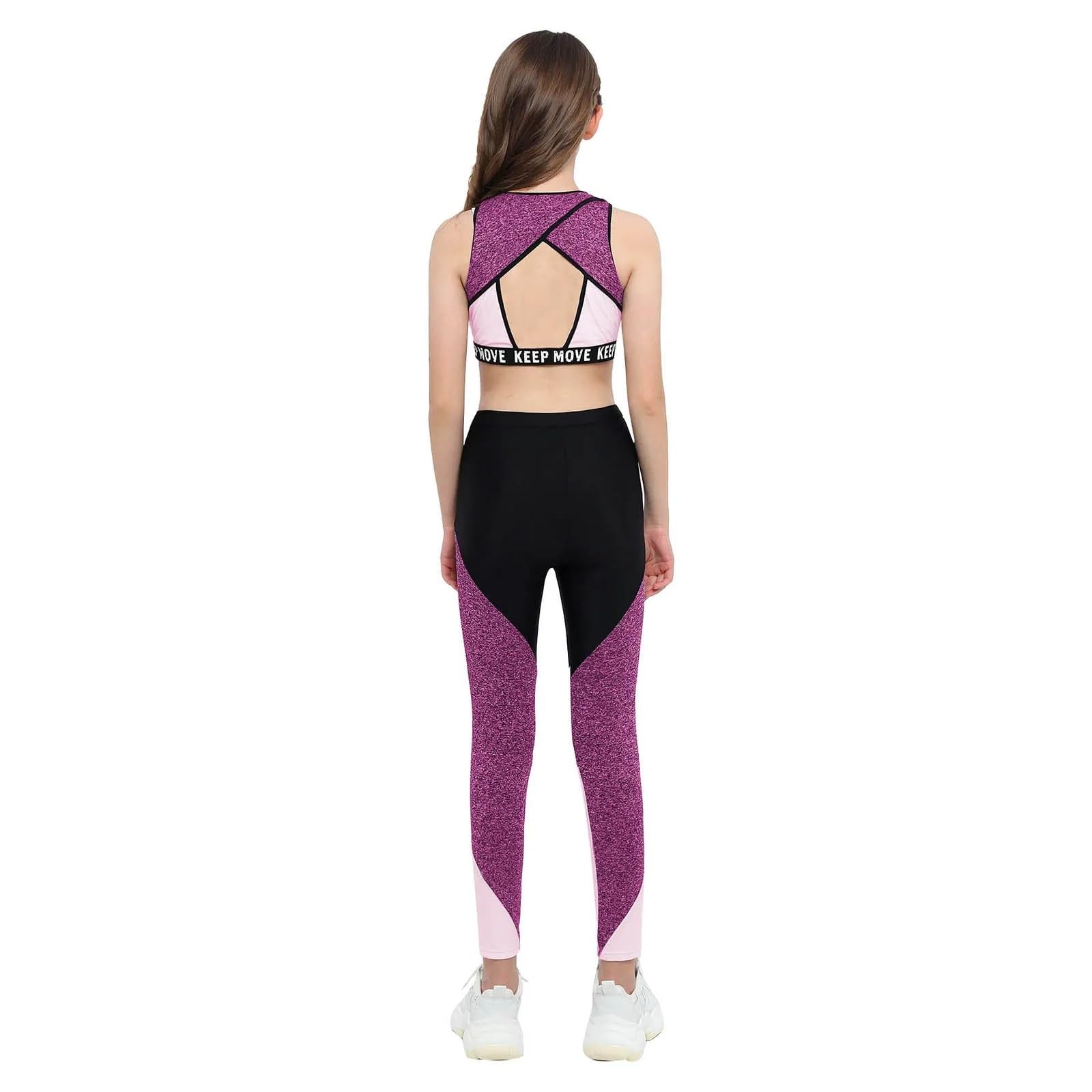 Conjunto Deportivo Niña Conjuntos de entrenamiento for niños y niñas, camisetas sin mangas con cuello redondo y mallas deportivas, conjunto for bádminton, correr, senderismo y entrenamiento(Blue,6)