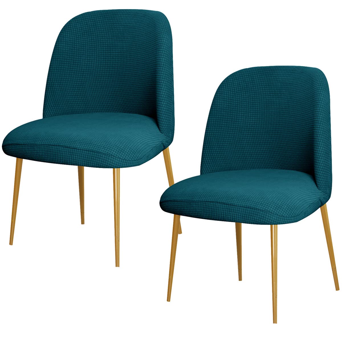 SZJIAHTM 2 Pcs Dining Chair Covers Soft Stretch Slipcover Polyester Armless Curved Back Kitchen Chair Slipcovers Protector for Living Room and Bedroom