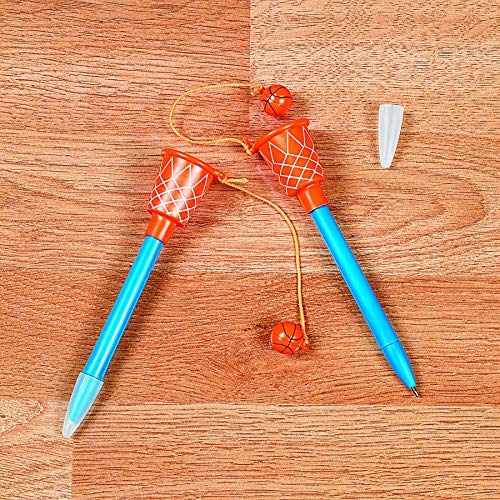 Basketball Hoop Pens (1 Dozen) Sport Themed Birthday Party Supplies, Party Favors, Giveaways, Novelty Pen, 5 1/2"