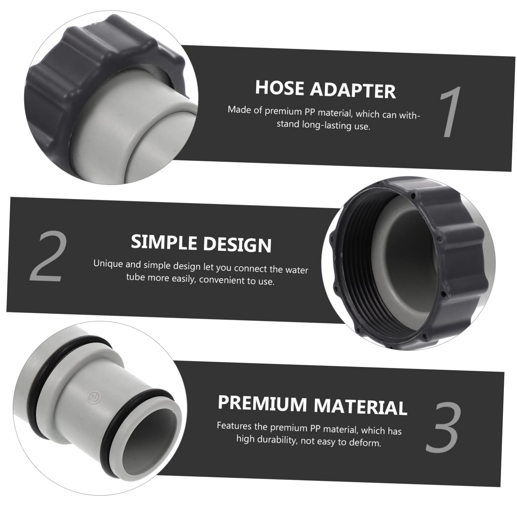 SUPVOX 3 Juegos Conector De Manguera De Piscina Bomba Vacío Adaptador De Grifo para Manguera Conectar Conector del Tanque Salida Boquilla Tubo Adaptadores Tubería Páginas 2 Piezas * 3