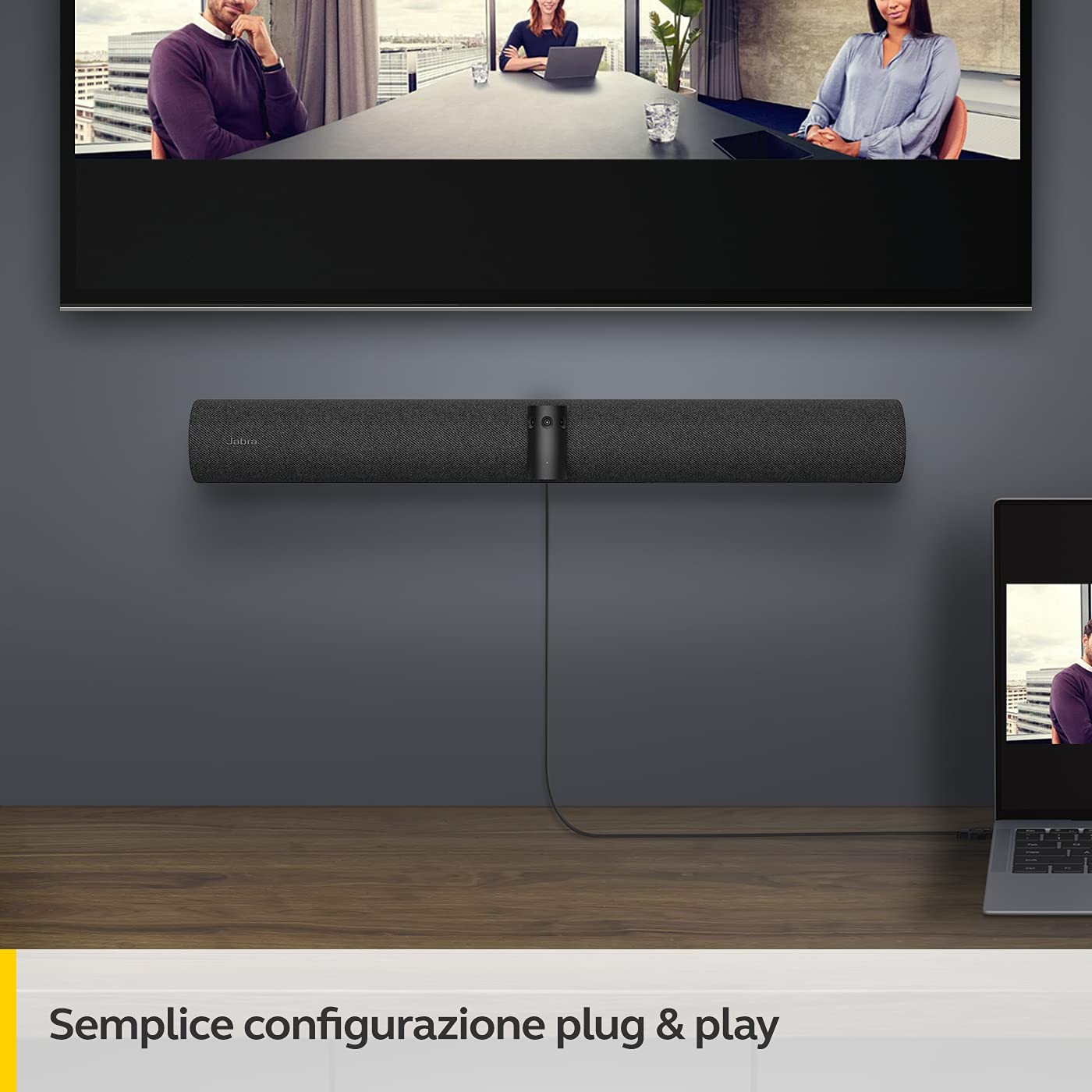 Jabra PanaCast 50 Panoramic 4K Barra video, PC / MAC, Tutte le piattaforme, Nero, Webcam per sala riunioni