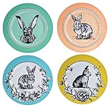 osterteller häkeln Material: Kunststoff matrasa Dekoteller 33 cm - Osterhase Hasenmotiv Teller für Dekoration - Osterdeko Blau