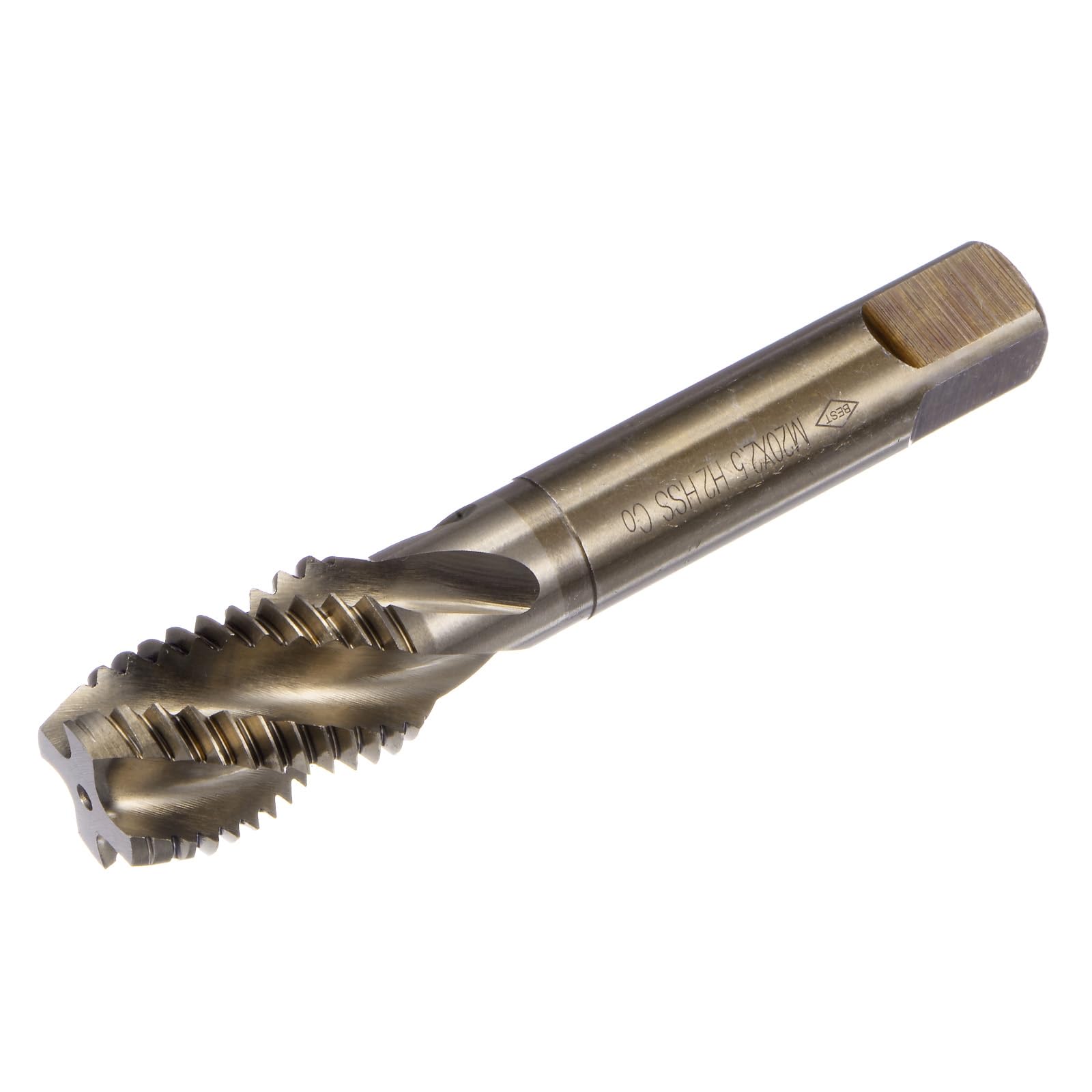 QUARKZMAN Tarauds à Filetage en Spirale Métrique, M20 x 2,5 H2, Outils de Taraudage pour Machiniste (Acier Rapide M35 au Cobalt (Hss-Co), Non Revêtu)