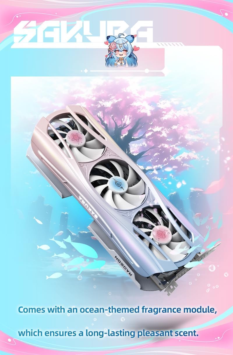 Yeston redeon RX 9070XT 花嫁 YESTON Radeon RX 9070 XT Sakura Atlantis features 16GB
