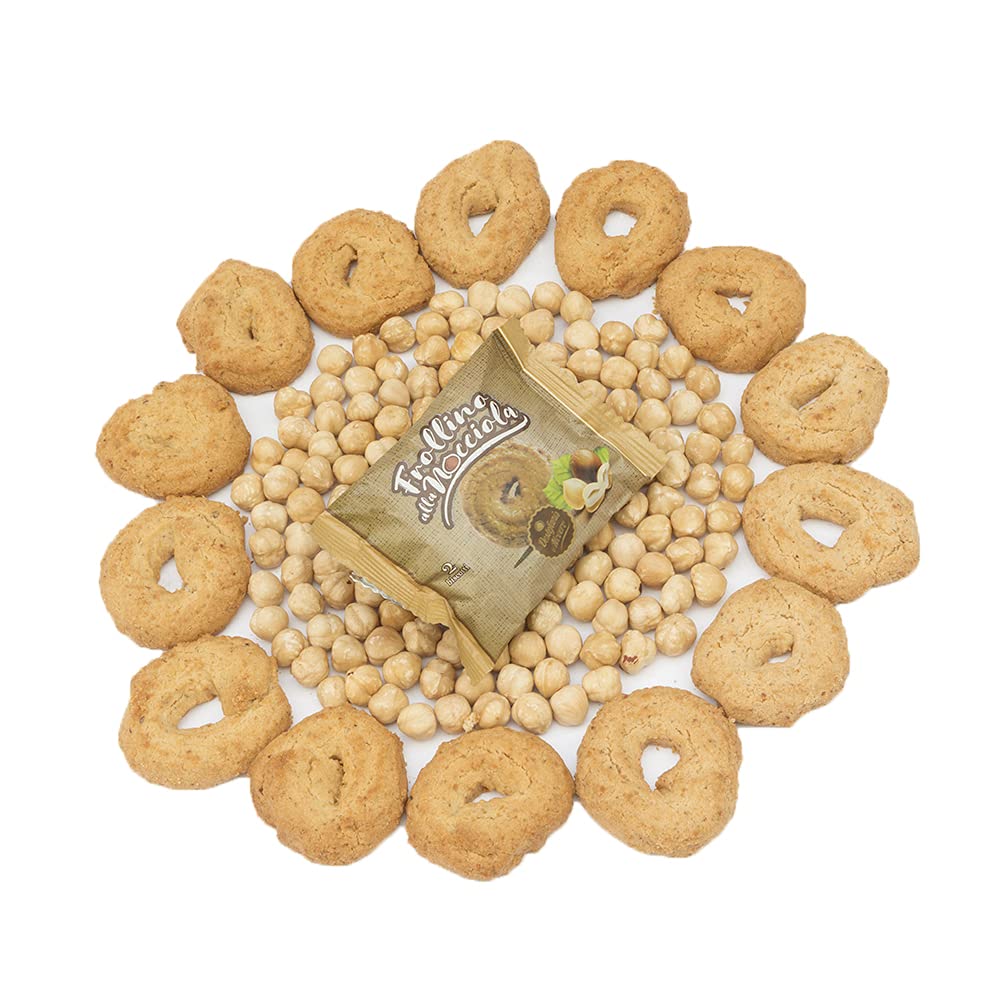 Destefanis & Novero | Handgemachtes piemontesisches Mürbegebäck-kekse, mit gerösteten Haselnüssen, frischen Eiern und Butter, ideal zum Frühstück und Snack. Einzeldosis-Display mit 35 Stück
