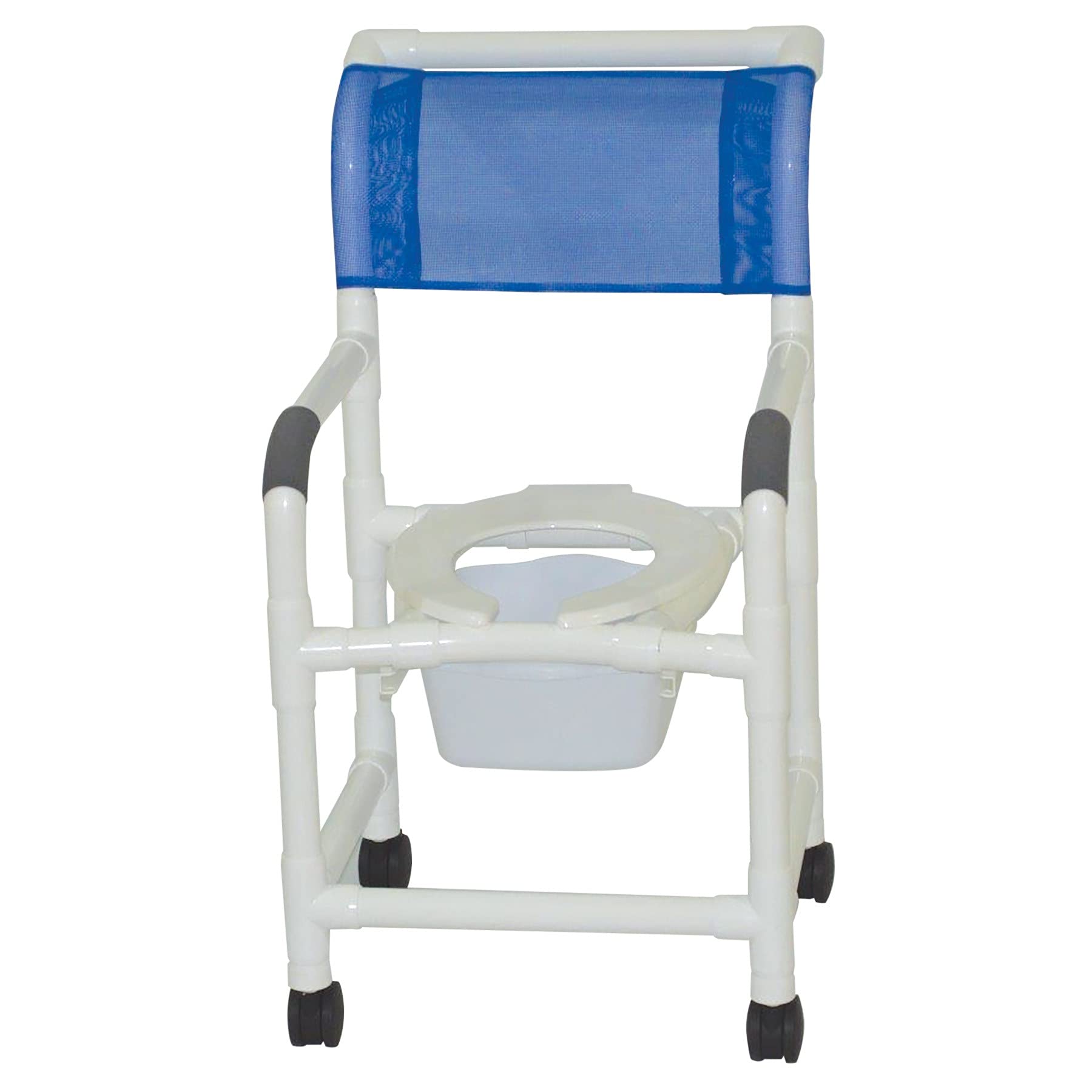 MJM International 118-3TW-FLS-SQ-PAIL Standard Shower Chair with Front Flip Up Seat and Commode Pail, Royal Blue/Forest Green/Mauve
