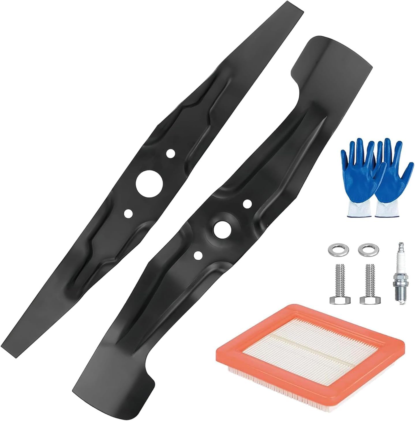 ZTF 72531-VH7-000 & 72511-VL0-S00 Mulching Blades Kit for Honda HRX217/HRR216 21" Microcut Twin Blade Kit - Complete Maintenance Kit with Air Filter 17211-Z8B-901,Spark Plug,Bolts and Spacer