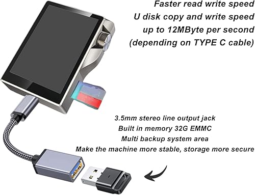 Miniatura 2 de Reproductor de MP3, pantalla táctil de 2.4 pulgadas, reproductor de música portátil DSD, reproductor de música de alta resolución 32G con salida de
