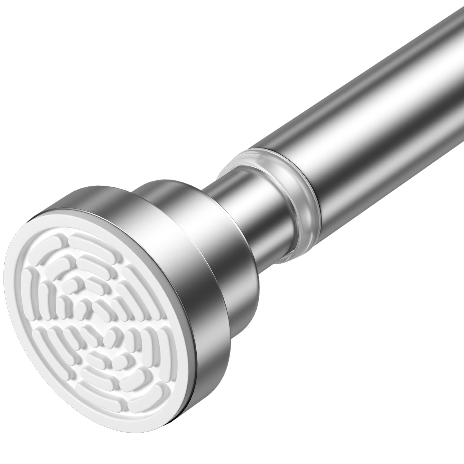 AIZESI Duschstange Gardinenstange ohne Bohren 80-195CM,Teleskopstange Klemmstange Duschvorhangstange Geeignet für Badezimmer, Fenster, Kleiderschrank,1 Stück Silberfarb (Durchmesser 22mm) Shower Rod