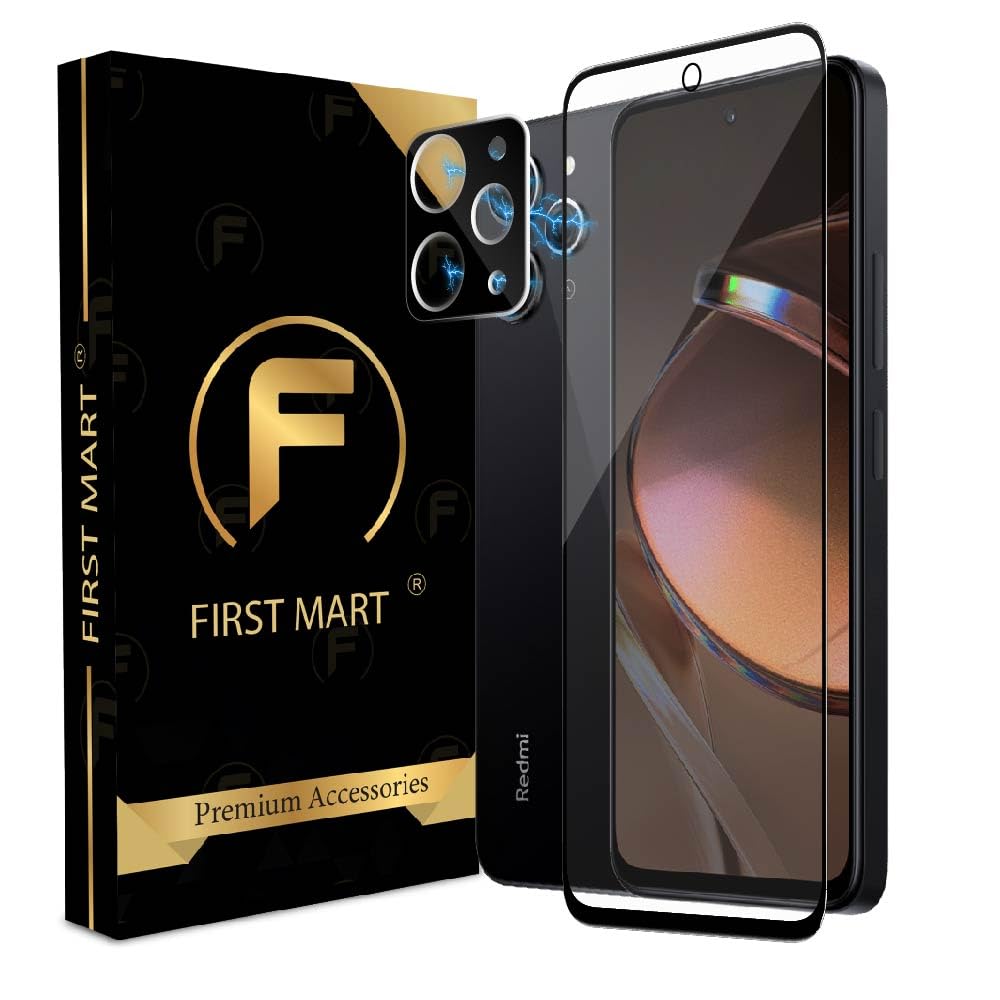 FIRST MART Tempered Glass and Camera Lens for Redmi 12 4G with Edge to Edge Screen Coverage and Easy Installation | Black (B0CJJVWSXP) Amazon Price History, Amazon Price Tracker