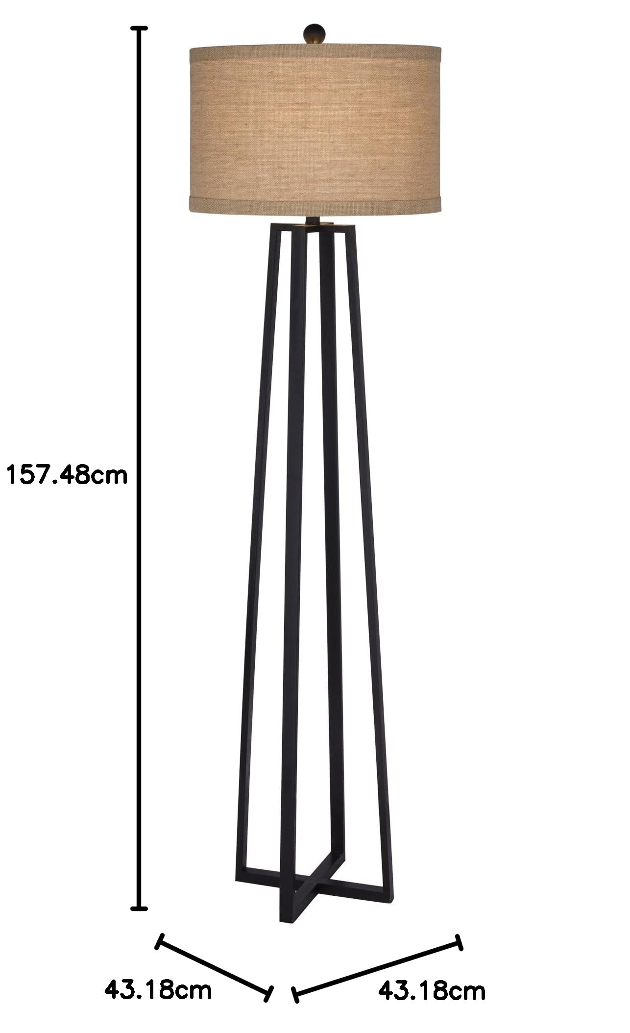 海外製　スタンドライト　Fangio Lighting Fangio Lighting 1477 62-Inch Molded Metal Floor Lamp, Black, Floor