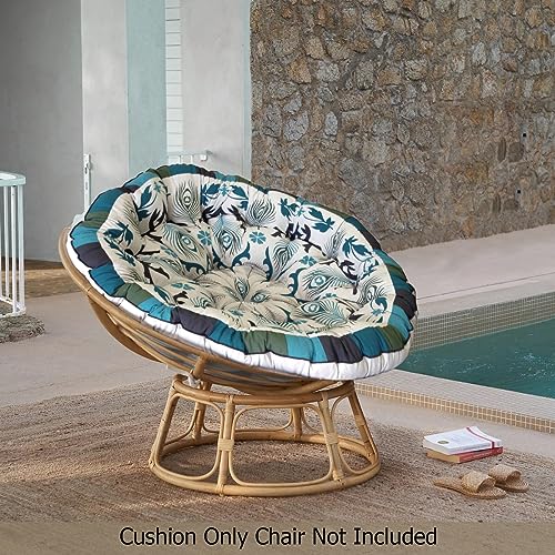Cotton Craft 31439 Papasan - Polly Peacock - Blue - Overstuffed Chair Cushion thumb #4