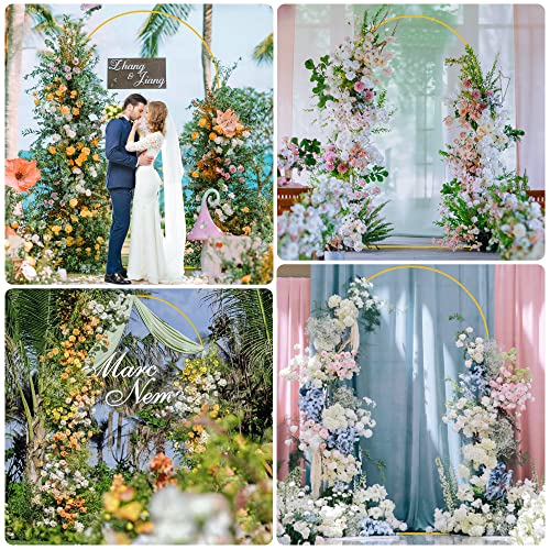 Image of Wokceer 8FT Arch Backdrop Stand Gold Metal Wedding Arch Backdrop Stand | Metal Backdrop Arch Stand Balloon Arch for Wedding Ceremony Birthday Party Bridal Baby Shower Photo Booth Backgound Decor