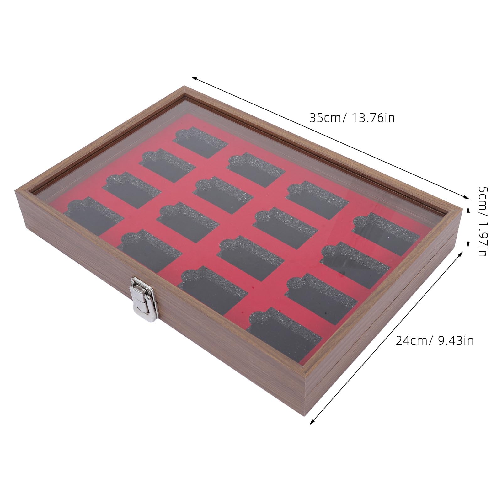 Kisangel Feuerzeug-Organizer mit transparentem Deckel – Staubdichte Aufbewahrungsbox aus Holz mit 16 Fächern für Feuerzeuge, ideal als Geschenk für Väter und Ehemänner, hellbraun