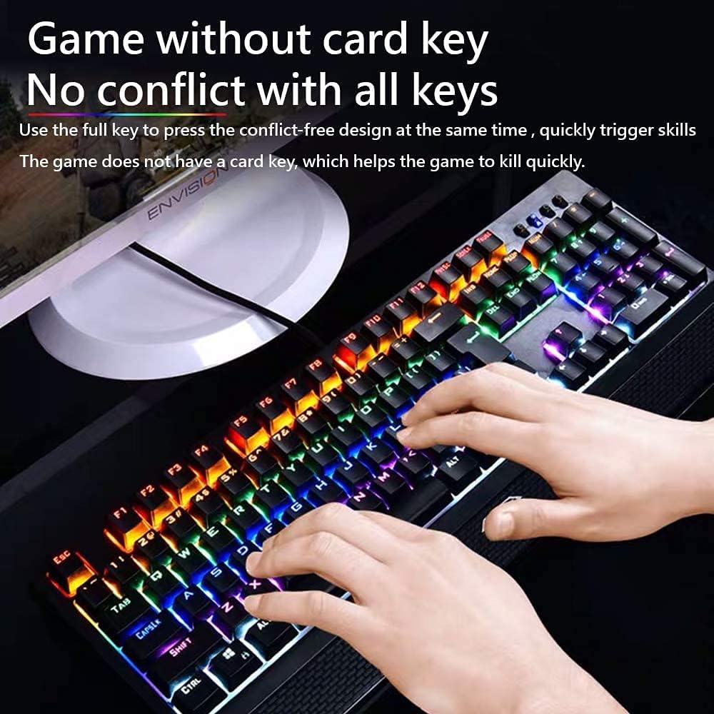 Hands typing on AULA S2018 keyboard, illustrating anti-ghosting feature
