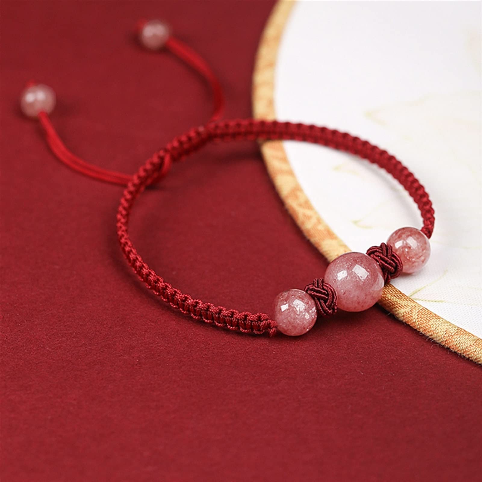 MENGLINA Handmade Red & Black Rope Bracelet Set - Chinese Knot Mandala Design, Adjustable Couple Bracelets - View #9